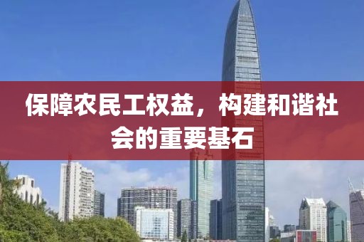 保障农民工权益，构建和谐社会的重要基石