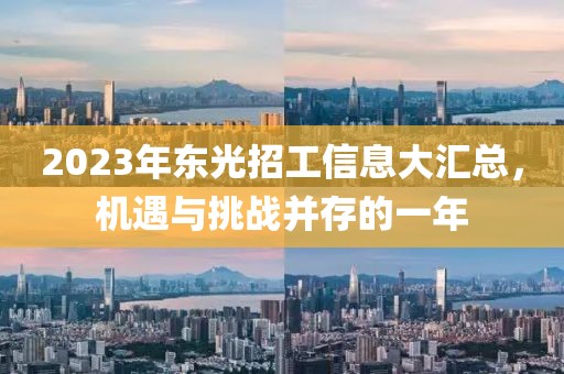 2023年东光招工信息大汇总，机遇与挑战并存的一年